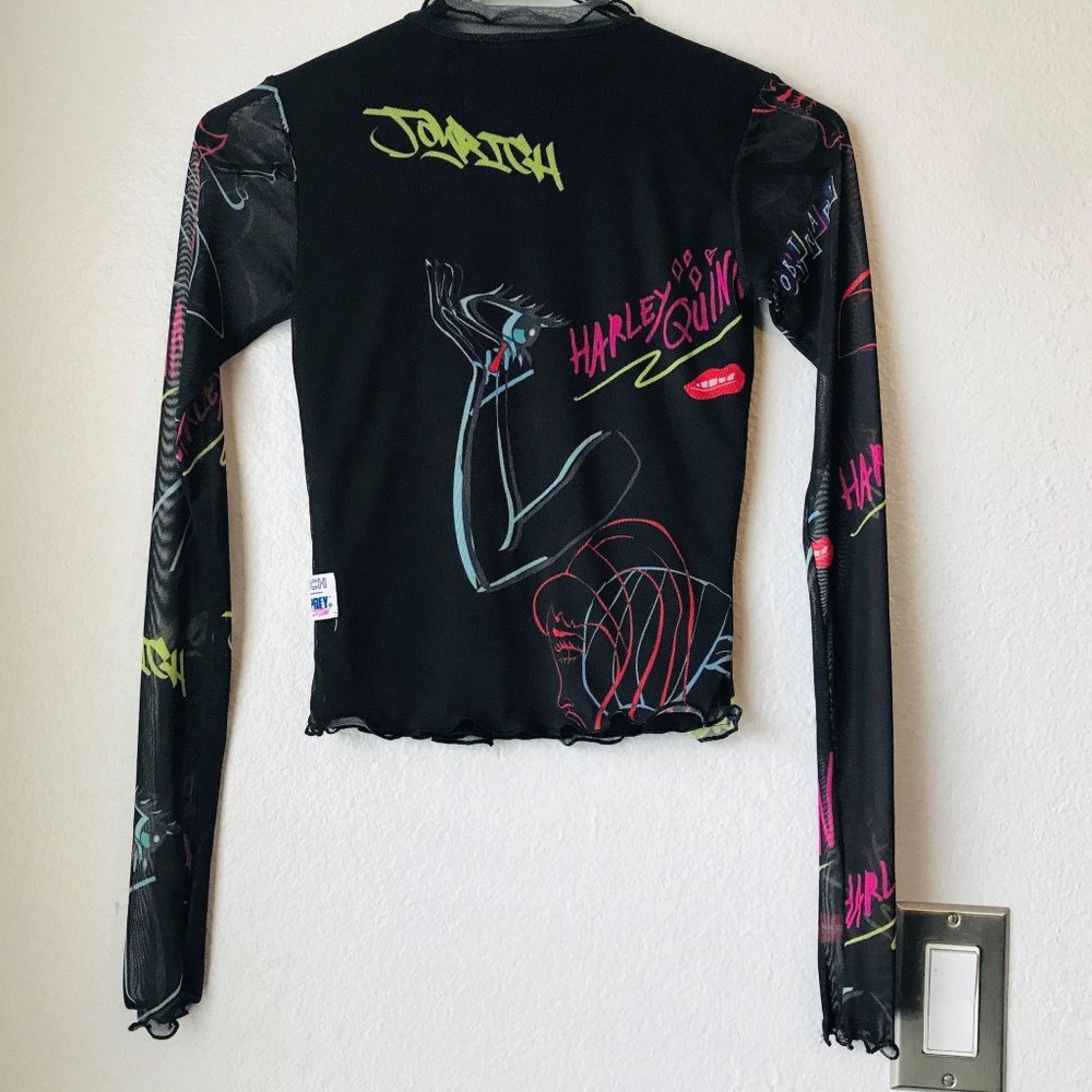 NWOT BIRDS OF PREY Harley Quinn Long Sleeve Top xs - Picture 4 of 11